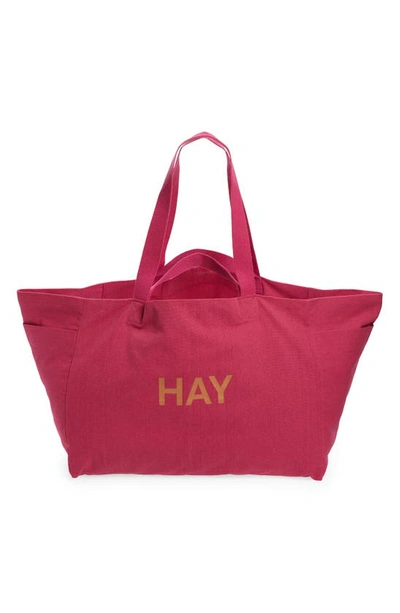 Shop Hay Weekend Tote Bag In Fuchsia