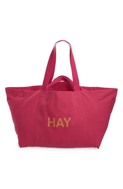 Shop Hay Weekend Tote Bag In Fuchsia