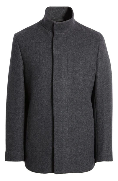 Shop Theory Clarence Herringbone Wool Blend Jacket In Pestle Melange