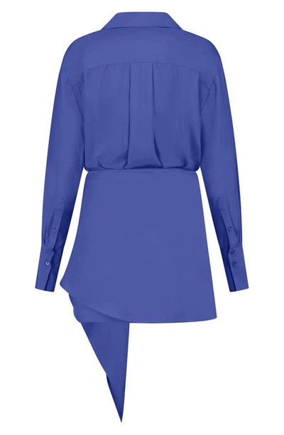 Shop Gauge81 Gravia Long Sleeve Silk Blouson Dress In Aster Purple