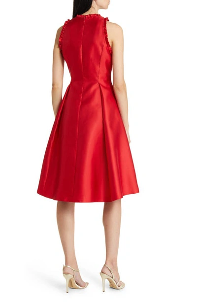 Shop Adrianna Papell Ruffle Pleat Mikado Cocktail Dress In Red