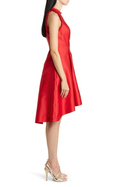 Shop Adrianna Papell Ruffle Pleat Mikado Cocktail Dress In Red