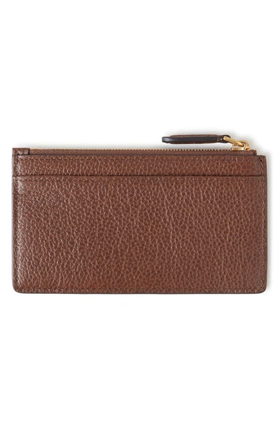 Mulberry Continental Zip Leather Card Holder In Oak
