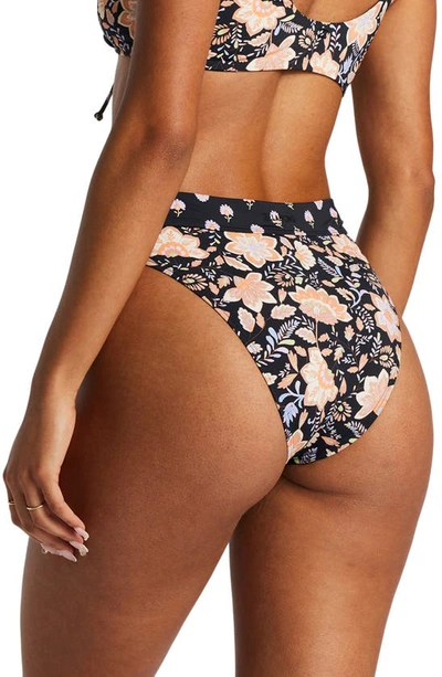 Billabong Hide Away Hippie Maui Rider Bikini Bottoms In Black Pebble