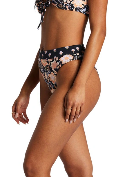 Billabong Hide Away Hippie Maui Rider Bikini Bottoms In Black Pebble