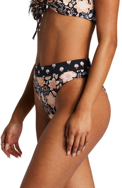Billabong Hide Away Hippie Maui Rider Bikini Bottoms In Black Pebble