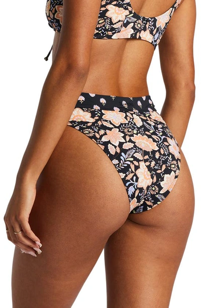 Billabong Hide Away Hippie Maui Rider Bikini Bottoms In Black Pebble