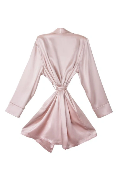 Blissy Mulberry Silk Robe In Pink