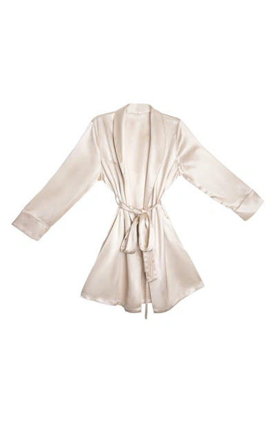 Shop Blissy Mulberry Silk Robe In Champagne