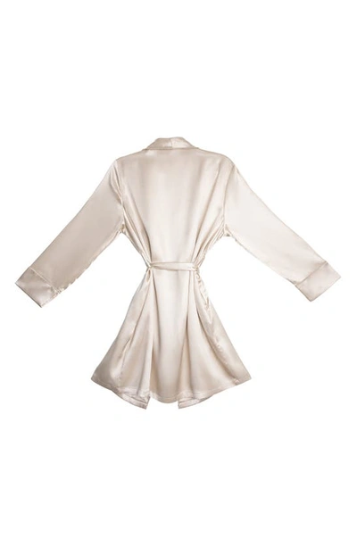 Shop Blissy Mulberry Silk Robe In Champagne