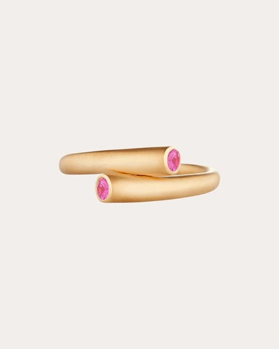 Shop Carelle Women's Whirl Single Pink Sapphire Ring 18k Gold