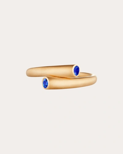 Shop Carelle Women's Whirl Single Sapphire Ring In Blue