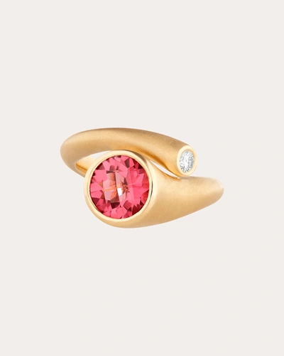 Shop Carelle Women's Whirl Pink Tourmaline & Diamond Ring 18k Gold