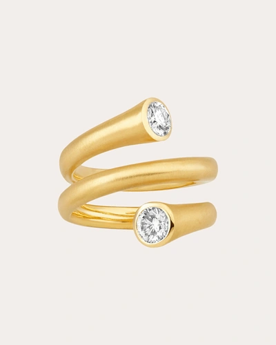 Shop Carelle Women's Whirl Diamond Spiral Ring In Gold