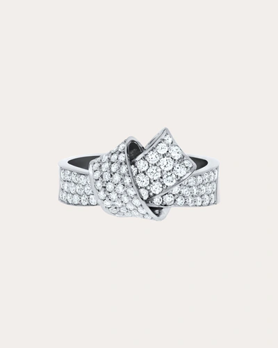 Shop Carelle Women's Knot Pavé Diamond Ring In White