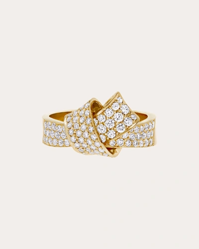 Shop Carelle Women's Knot Pavé Diamond Ring In Gold