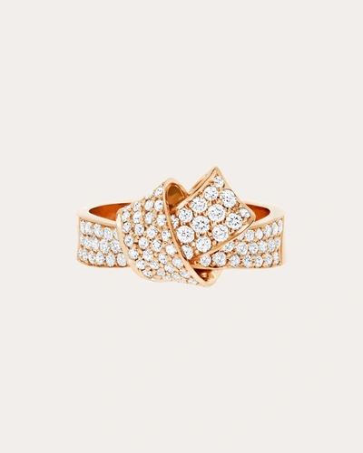 Shop Carelle Women's Knot Pavé Diamond Ring In Pink