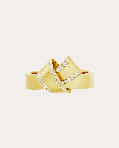 Shop Carelle Women's Knot Diamond Trim Ring In Gold