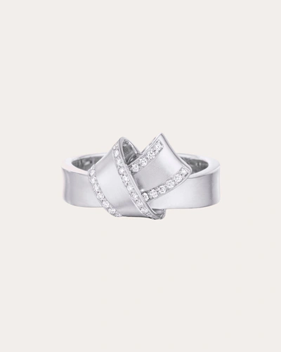 Shop Carelle Women's Knot Diamond Trim Ring In White