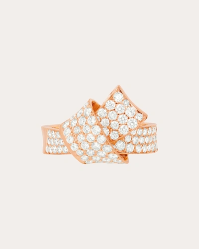 Shop Carelle Women's Jumbo Knot Pavé Diamond Ring In Pink