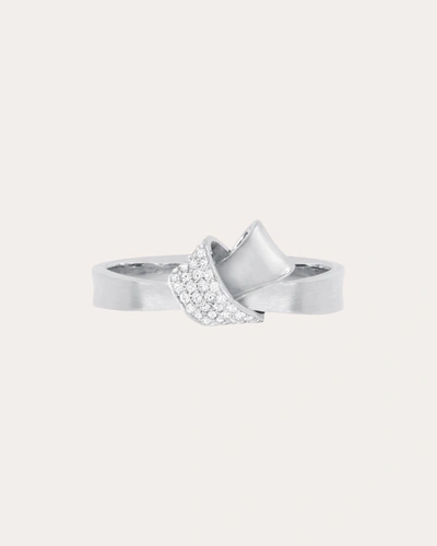 Shop Carelle Women's Mini Knot Pavé Diamond Ring In White