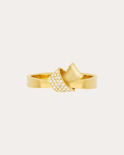 Shop Carelle Women's Mini Knot Pavé Diamond Ring In Gold