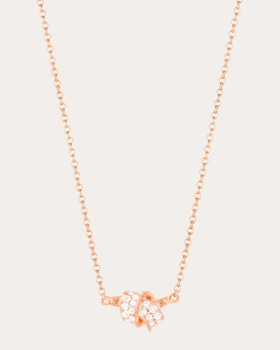 Shop Carelle Women's Mini Knot Pavé Diamond Pendant In Pink