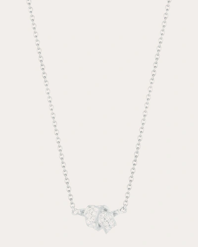 Shop Carelle Women's Mini Knot Pavé Diamond Pendant In White