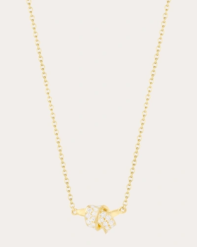 Shop Carelle Women's Mini Knot Pavé Diamond Pendant In Gold