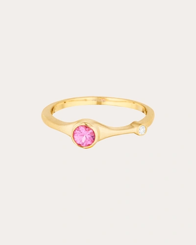 Shop Carelle Women's Sapphire Stackable Ring In Pink