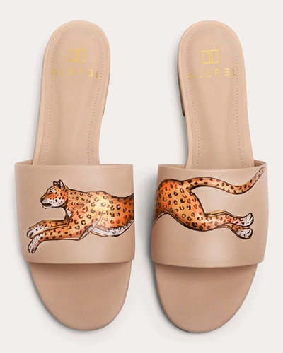 Shop Alepel Women's Leopard Slide In Tan