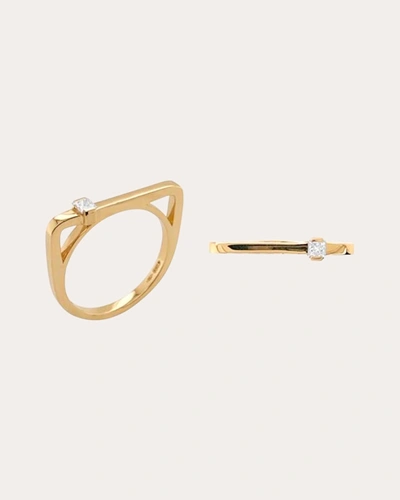Shop Colette Jewelry Women's Square Princess-cut Diamond Bar Ring In Gold