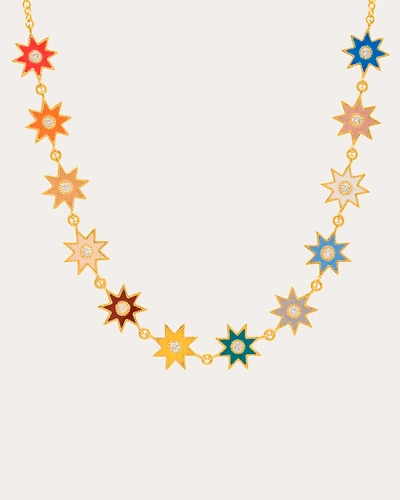 Shop Colette Jewelry Women's Rainbow Starburst Diamond Station Necklace In Gold
