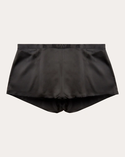 Shop La Perla Women's Silk Boxer Shorts In Black