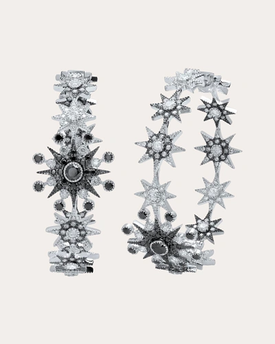 Shop Colette Jewelry Women's Star Hoop Earrings In Silver