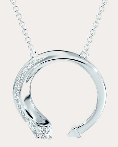 Shop De Beers Forevermark Women's White Gold & Diamond Pendant Necklace In Silver