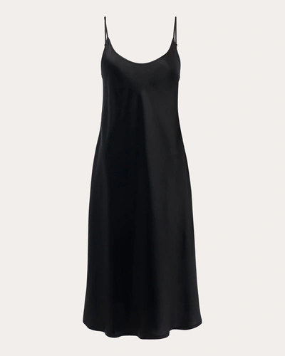 Shop La Perla Women's Midi Silk Nightgown In Black