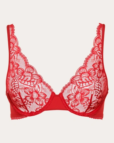 Shop La Perla Women's Layla Lace Underwire Bra In Red