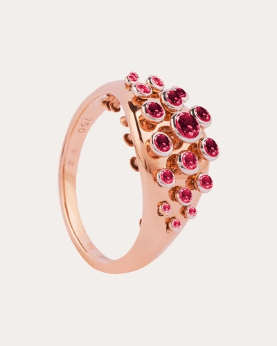 Shop Marie Mas Women's Ruby Queen Wave Ring In Red