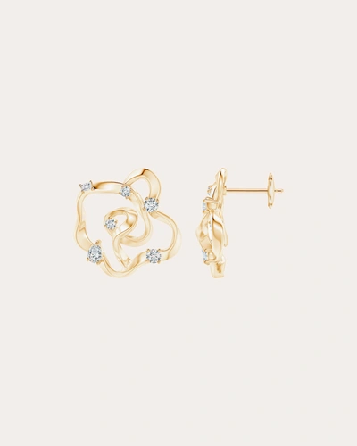 Shop Natori Women's Dispersed Diamond Sakura Studs In Gold