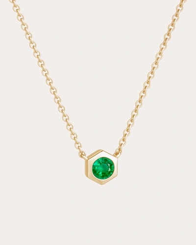 Shop Natori Women's Emerald Hexagon Pendant Necklace In Gold