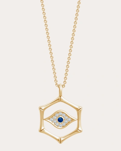 Shop Natori Women's Evil Eye Bamboo Pendant Necklace In Gold