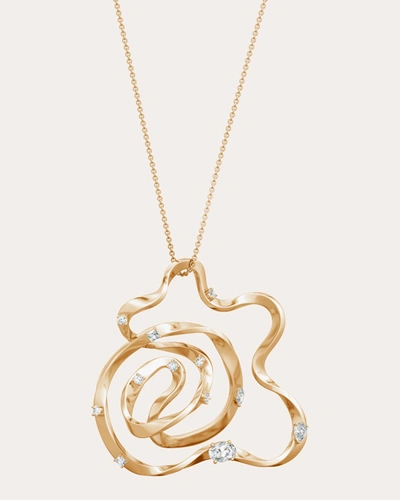 Shop Natori Women's Dispersed Diamond Sakura Necklace In Gold