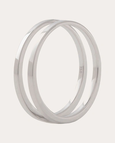 Shop Marie Mas Women's Unisex 18k White Gold U Ring In Silver