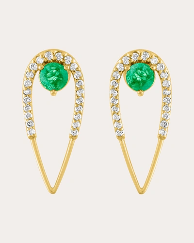 Shop Eden Presley Women's Peacock Diamond & Emerald Stud Earrings In Green