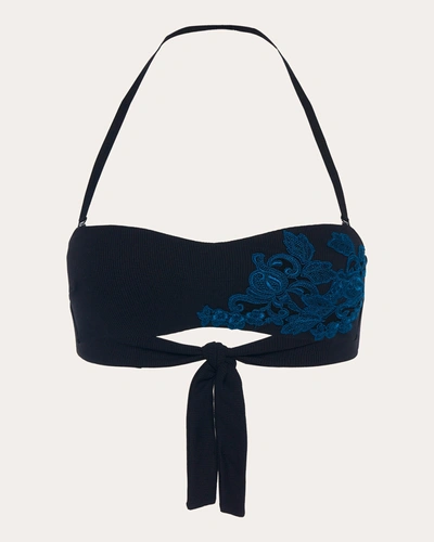 Shop La Perla Women's Love Journey Embroidered Bandeau Bikini Top In Black