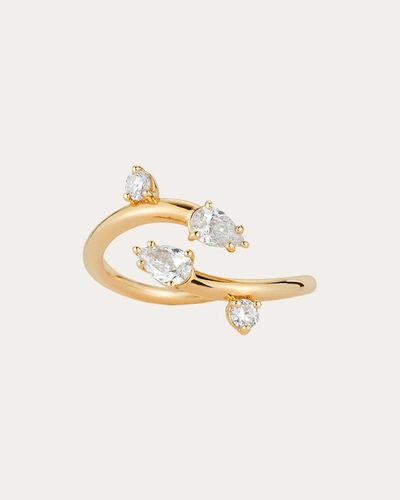 Shop Renna Women's Diamond Wave Study Ring In Gold