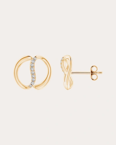 Shop Natori Women's Yin-yang Diamond Shangri-la Stud Earrings In Gold