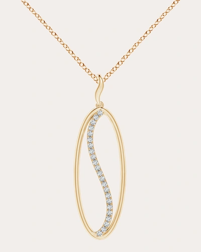 Shop Natori Women's Elliptical Yin-yang Diamond Shangri-la Pendant Necklace In Gold
