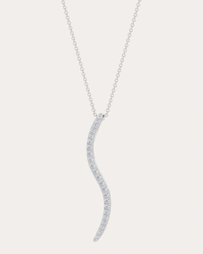 Shop Natori Women's Brushstroke Diamond Shangri-la Pendant Necklace In Silver